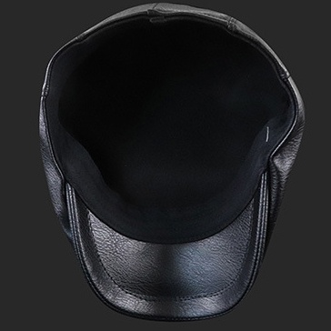 Men's Leather Beret Hunting Cap Trucker Leather Cap Mens Sports Hat - Image 8