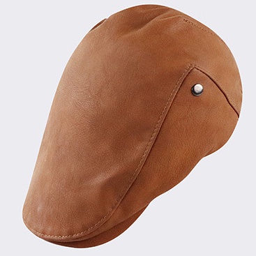 Men's Leather Sports Hat Leather Beret Hunting Cap Beanie Trucker Leather Cap Mens - Image 7