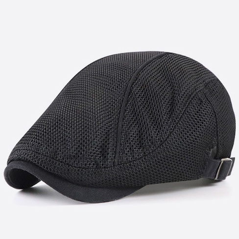 Summer Mesh Hat Cabbie Flat Cap Breathable Adjustable Newsboy Beret Ivy Cap Unisex - Image 4