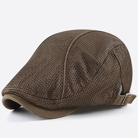 Summer Mesh Hat Cabbie Flat Cap Breathable Adjustable Newsboy Beret Ivy Cap Unisex - Image 6