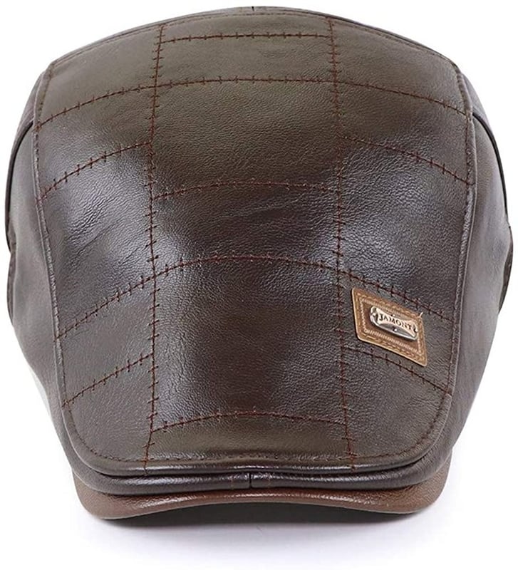 Men Adjustable PU Leather Ivy Cap Newsboy Hat Fishing Hat for Men - Image 14