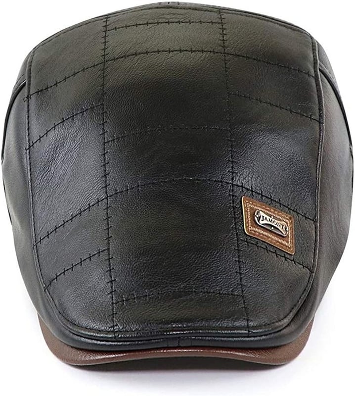 Men Adjustable PU Leather Ivy Cap Newsboy Hat Fishing Hat for Men - Image 15