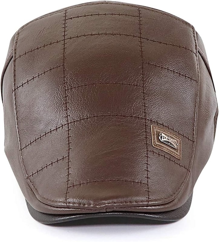 Men Adjustable PU Leather Ivy Cap Newsboy Hat Fishing Hat for Men - Image 16