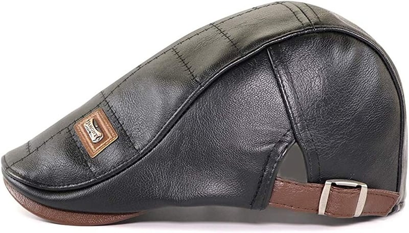 Men Adjustable PU Leather Ivy Cap Newsboy Hat Fishing Hat for Men - Image 18
