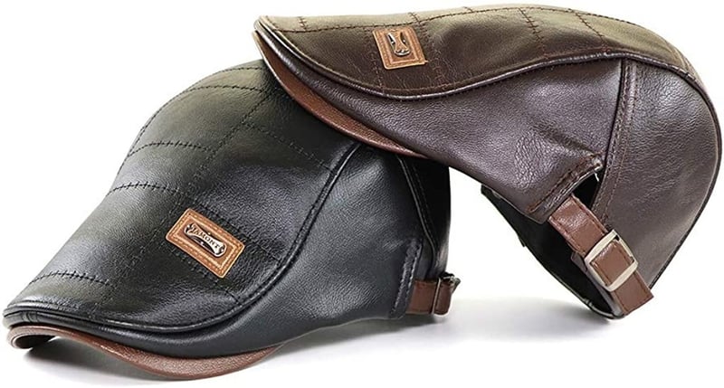 Men Adjustable PU Leather Ivy Cap Newsboy Hat Fishing Hat for Men - Image 20