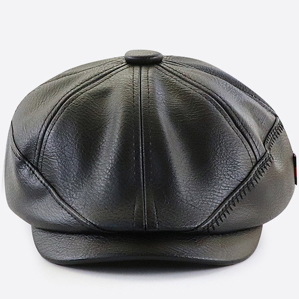 Men's Leather Cap  Beret Hunting Cap Beanie Trucker  Mens Sports Hat - Image 5
