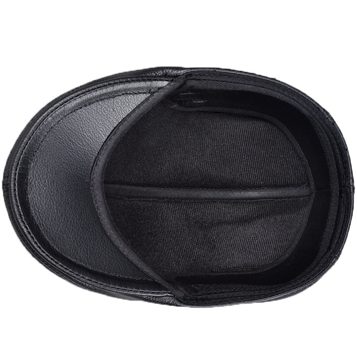 100% Real Genuine Leather Men's Hat Winter Warm Caps Baseball Cap Brand Newsboy Beret Hat  Hats Cowhide Cap