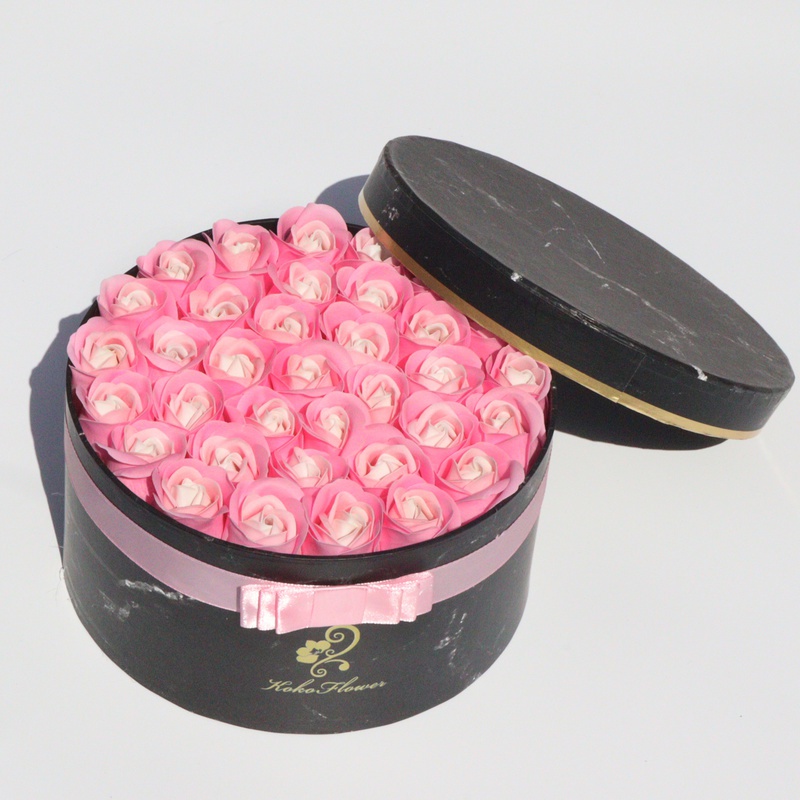 Rose Flowers Gift Box Soap Rose Flowers Round Gift Box Romantic Gift for Valentines Day Gifts Birthday Gifts Christmas Day Gifts Environmentally Friendly Materials - Image 6