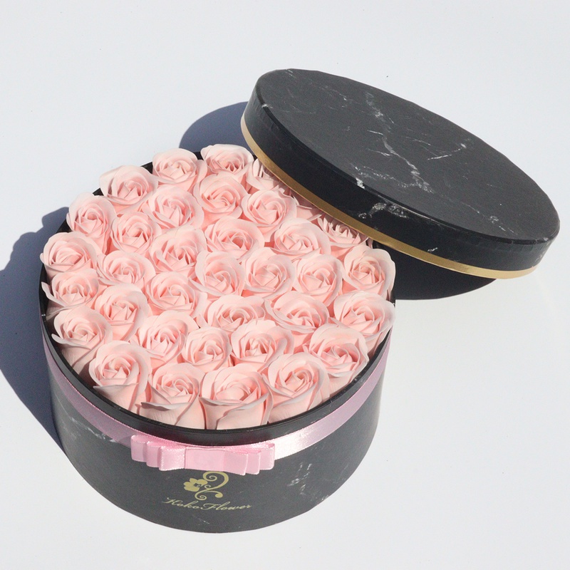 Rose Flowers Gift Box Soap Rose Flowers Round Gift Box Romantic Gift for Valentines Day Gifts Birthday Gifts Christmas Day Gifts Environmentally Friendly Materials - Image 7