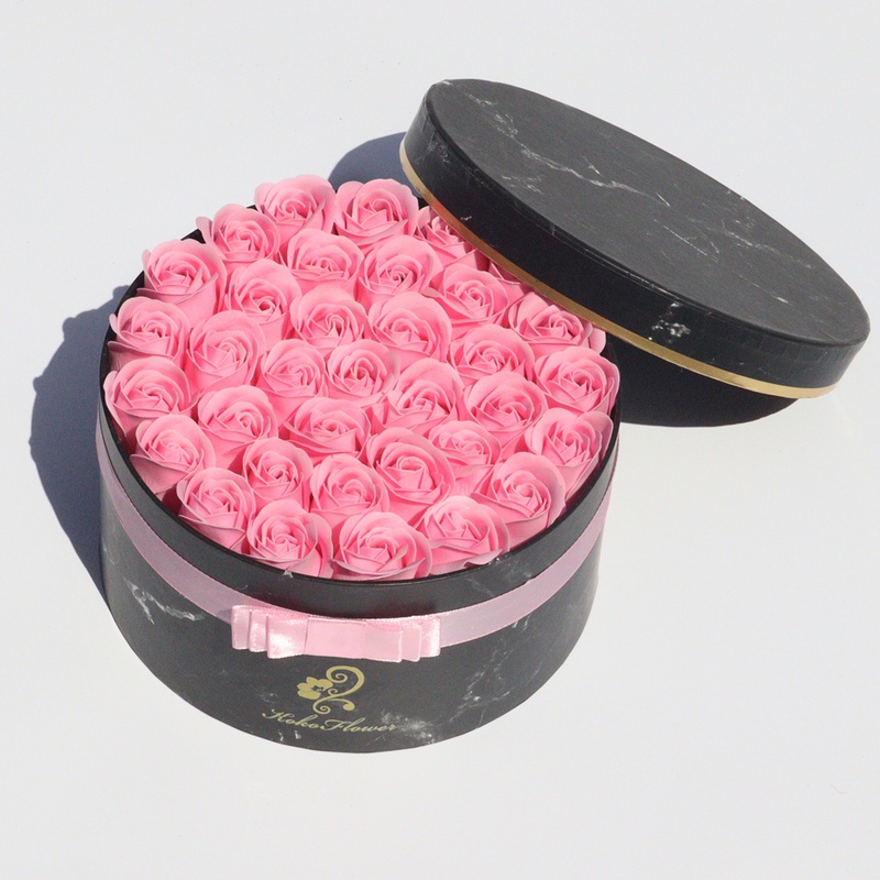 Rose Flowers Gift Box Soap Rose Flowers Round Gift Box Romantic Gift for Valentines Day Gifts Birthday Gifts Christmas Day Gifts Environmentally Friendly Materials - Image 9