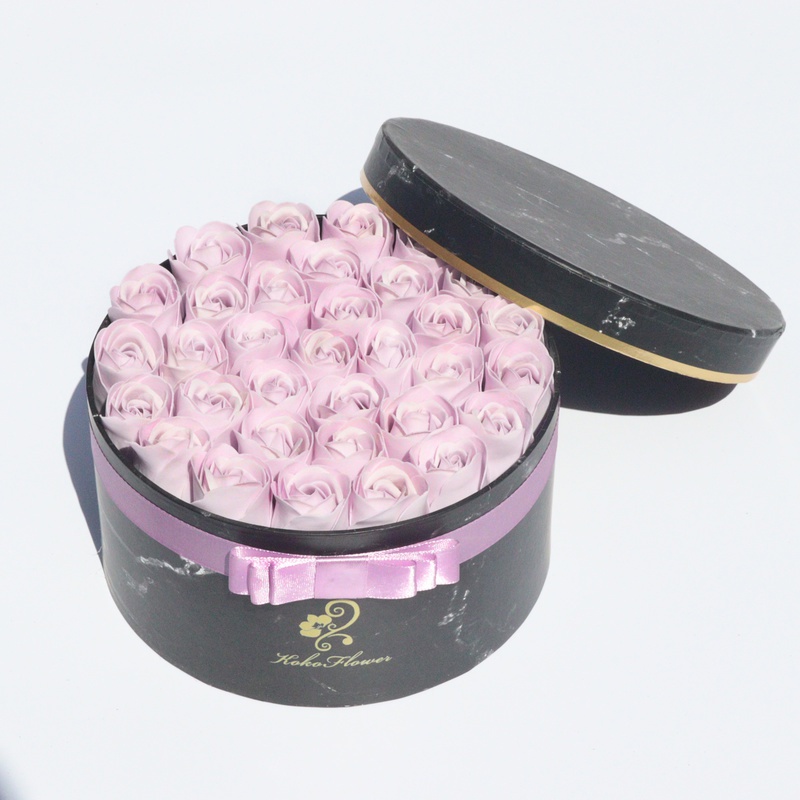 Rose Flowers Gift Box Soap Rose Flowers Round Gift Box Romantic Gift for Valentines Day Gifts Birthday Gifts Christmas Day Gifts Environmentally Friendly Materials - Image 12