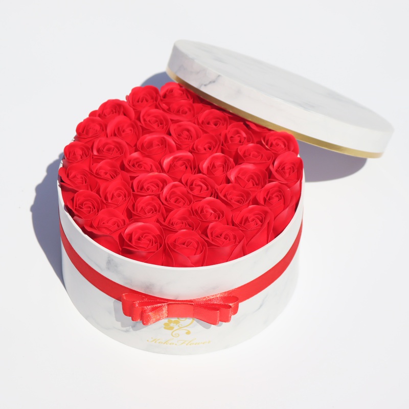Rose Flowers Gift Box Soap Rose Flowers Round Gift Box Romantic Gift for Valentines Day Gifts Birthday Gifts Christmas Day Gifts Environmentally Friendly Materials - Image 13