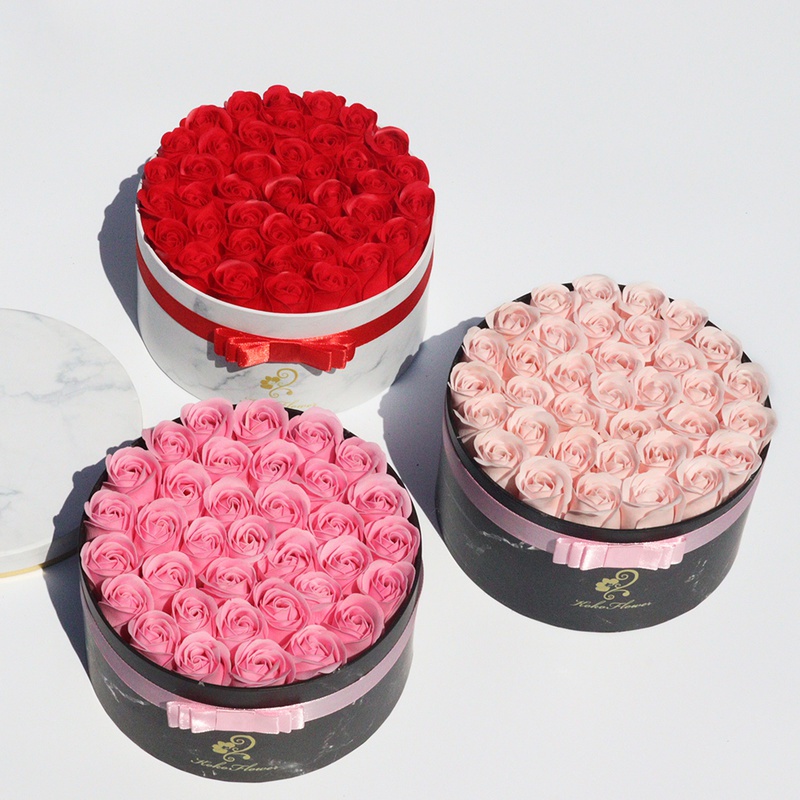 Rose Flowers Gift Box Soap Rose Flowers Round Gift Box Romantic Gift for Valentines Day Gifts Birthday Gifts Christmas Day Gifts Environmentally Friendly Materials - Image 14