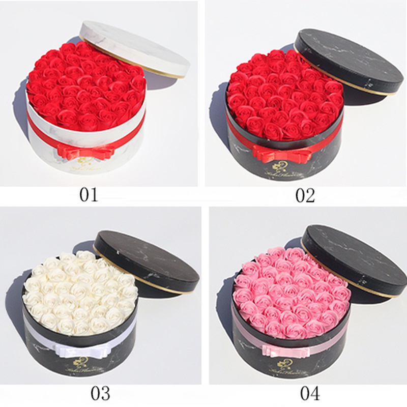 Rose Flowers Gift Box Soap Rose Flowers Round Gift Box Romantic Gift for Valentines Day Gifts Birthday Gifts Christmas Day Gifts Environmentally Friendly Materials - Image 15