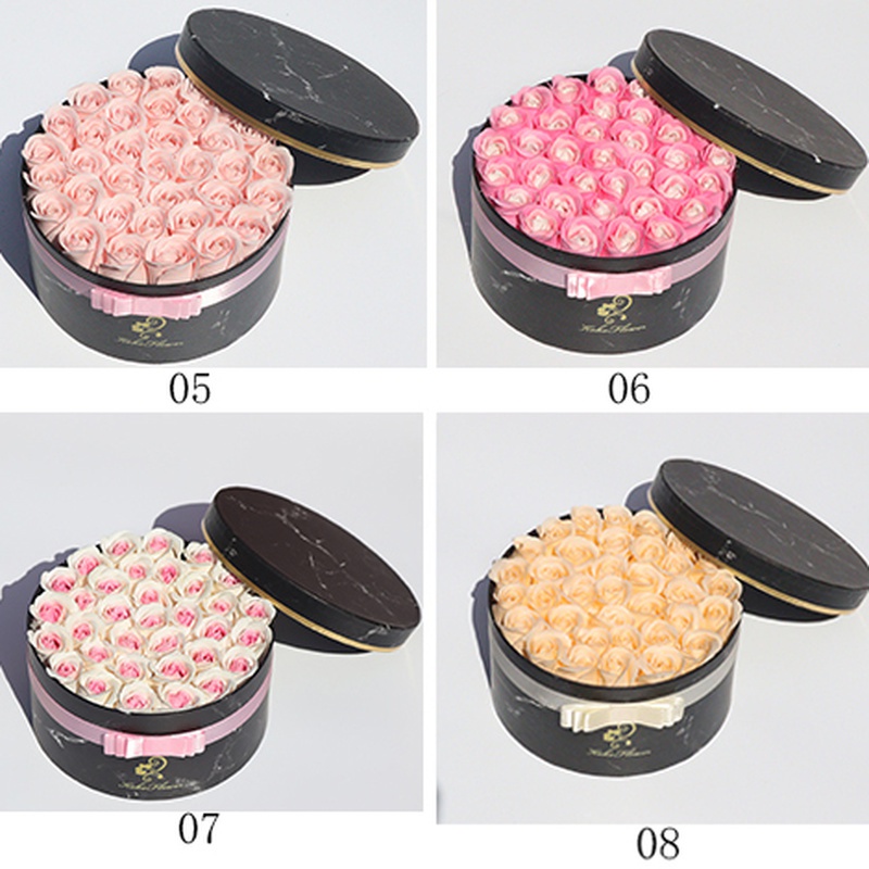 Rose Flowers Gift Box Soap Rose Flowers Round Gift Box Romantic Gift for Valentines Day Gifts Birthday Gifts Christmas Day Gifts Environmentally Friendly Materials - Image 16