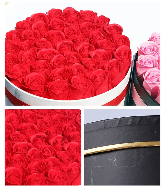 Rose Flowers Gift Box Soap Rose Flowers Round Gift Box Romantic Gift for Valentines Day Gifts Birthday Gifts Christmas Day Gifts Environmentally Friendly Materials - Image 18