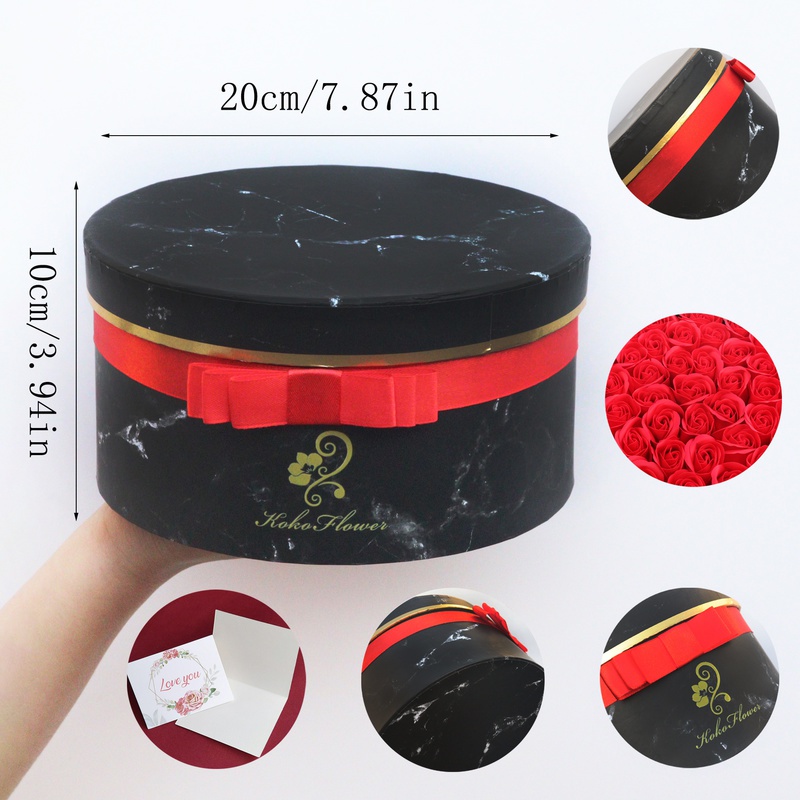 Rose Flowers Gift Box Soap Rose Flowers Round Gift Box Romantic Gift for Valentines Day Gifts Birthday Gifts Christmas Day Gifts Environmentally Friendly Materials - Image 19