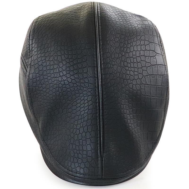 Men's Leather Beret Hunting Cap Beanie Trucker Leather Cap Mens Sports Hat - Image 5