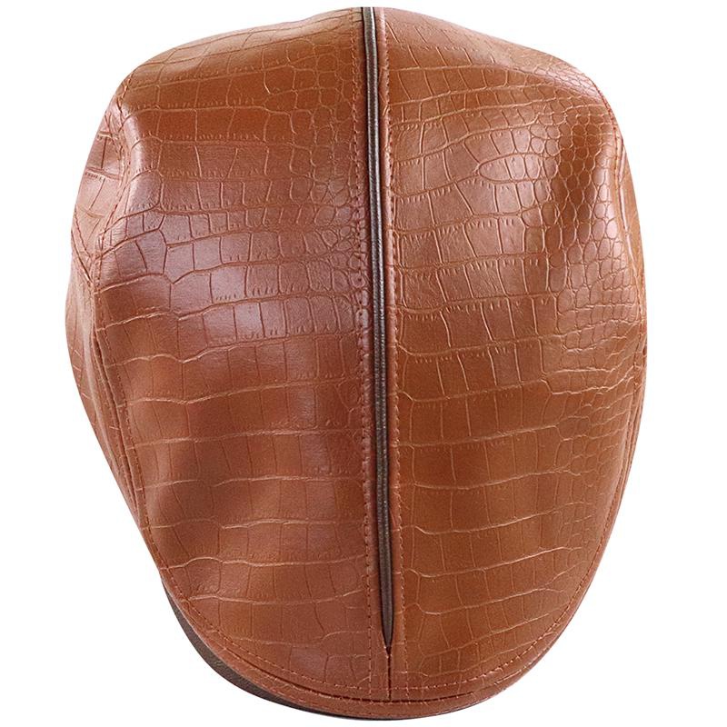 Men's Leather Beret Hunting Cap Beanie Trucker Leather Cap Mens Sports Hat - Image 7