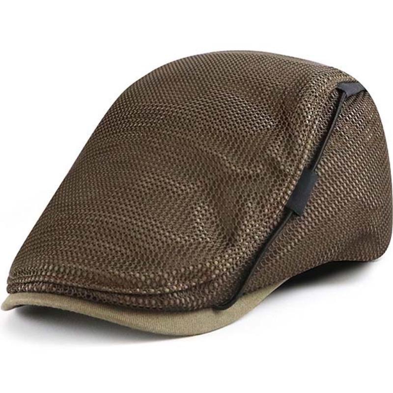 Mesh Cap Breathable Hat Men's Peaked Cap Sun Protection Sun Visor Wearing Rope Peaked Cap - Image 7