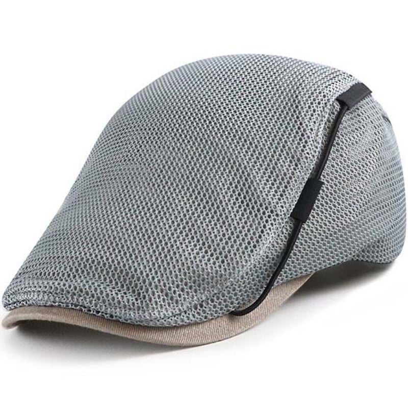 Mesh Cap Breathable Hat Men's Peaked Cap Sun Protection Sun Visor Wearing Rope Peaked Cap - Image 4