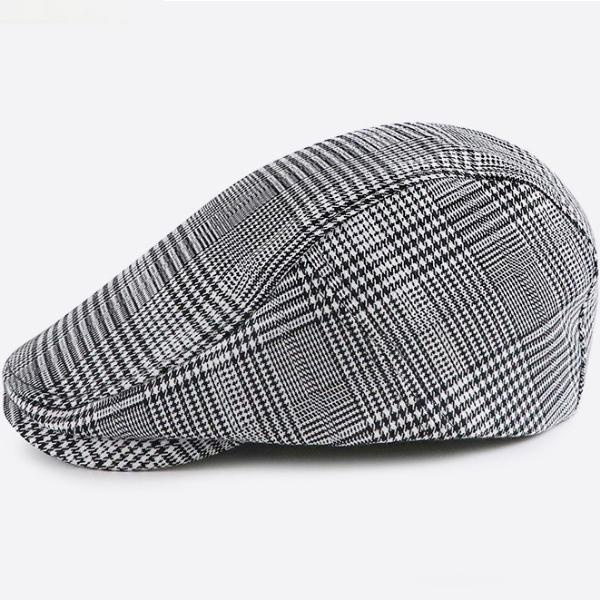 Peaked Cap Retro Literary Painter Plaid Beret Forward Hat Male Anti-sunshine - Image 3