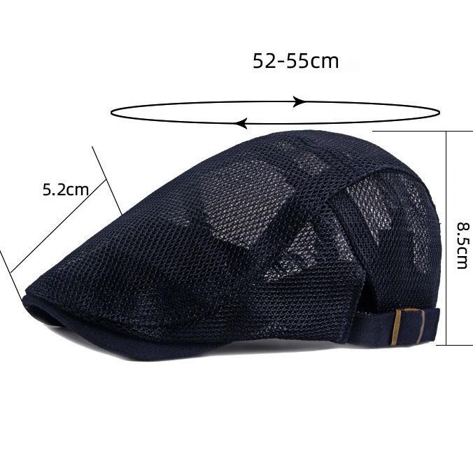 Children's Hat Breathable Mesh Summer Hat Adjustable Newsboy Beret Ivy Cap Cabbie Flat Cap - Image 9