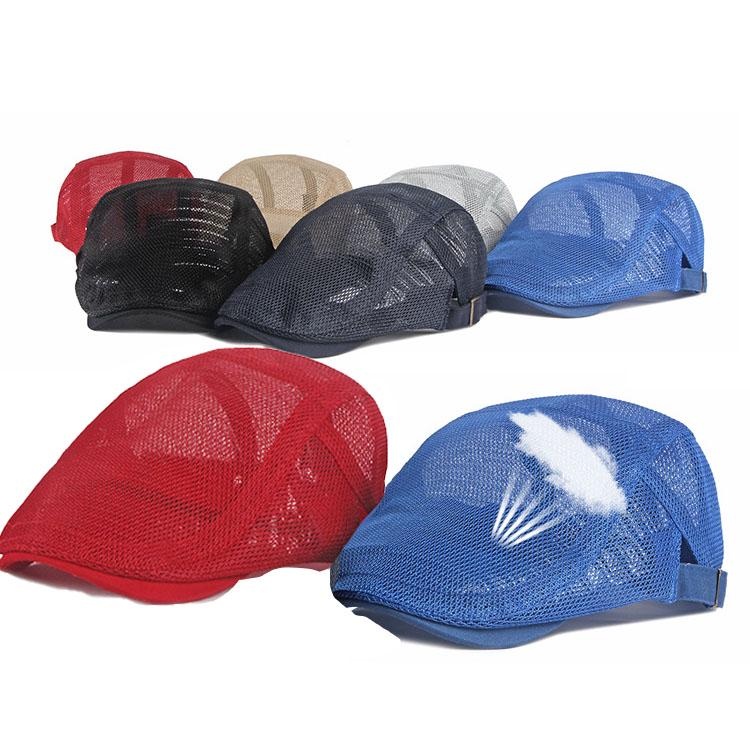 Children's Hat Breathable Mesh Summer Hat Adjustable Newsboy Beret Ivy Cap Cabbie Flat Cap - Image 10