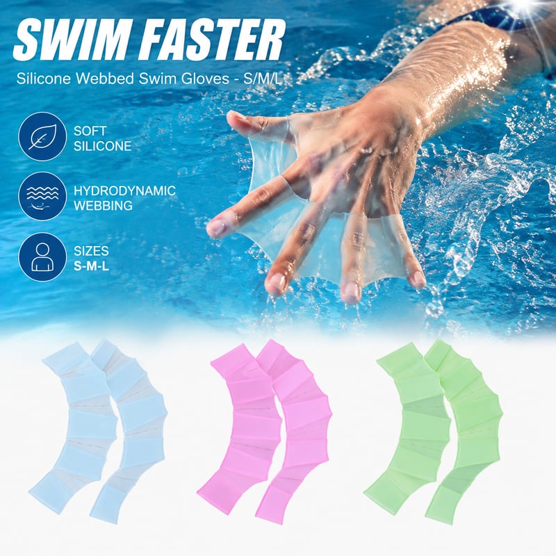 Silica Gel Hand Flipper Adult Child Webbed Training Swimming Paddle