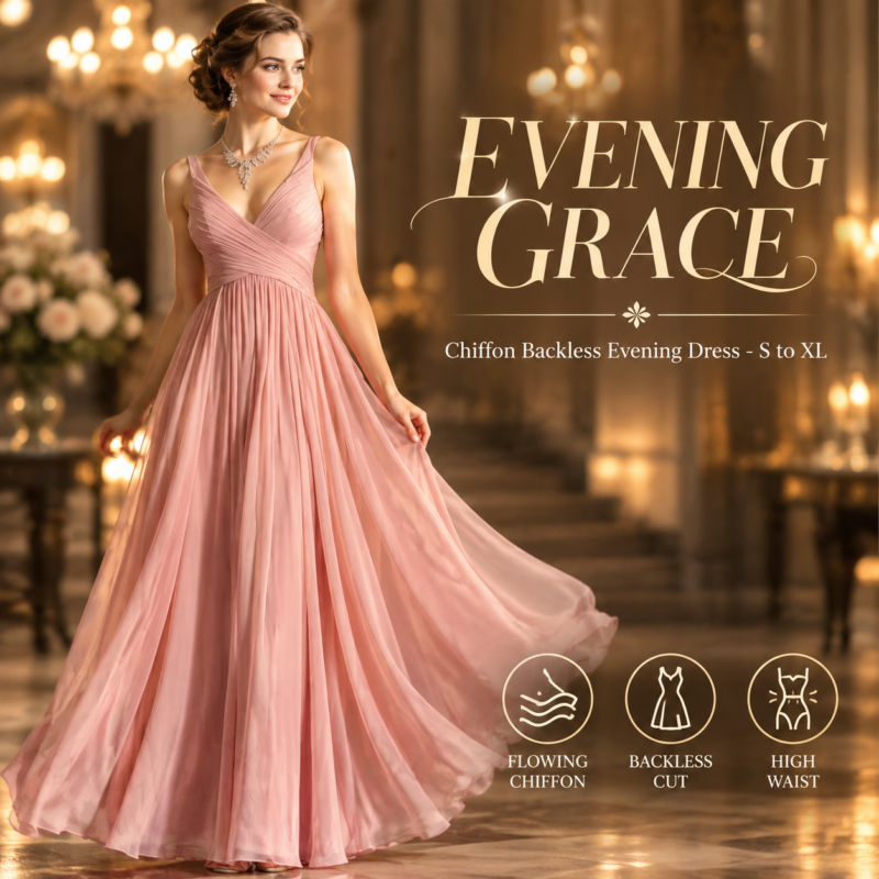 Temperament Chiffon  Braces  Evening Dress Club Dress