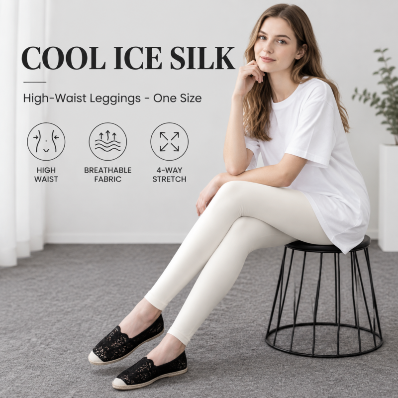Women's Leggings Fluorescent Ice Silk High Elastic High Waist Tights Female Leggings