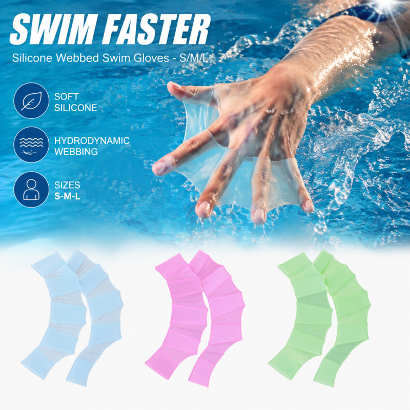 Silica Gel Hand Flipper Adult Child Webbed Training Swimming Paddle